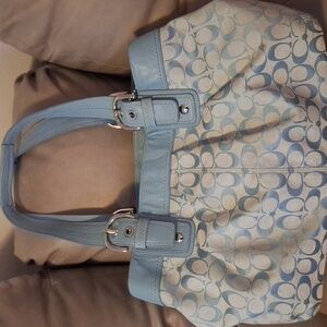 Coach Light Blue Signature Satchel